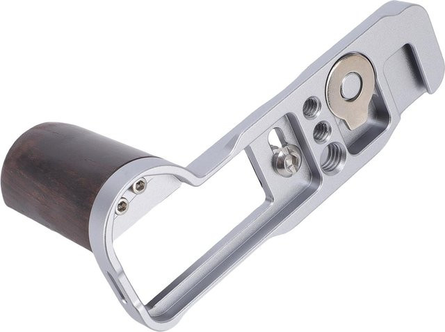 ZuiyouBaby L-Winkel Handgriff für X 100VI Kamera aus Aluminium mit Holzgriff und 1/4 Zoll Schraubloch in Silber - Bild 1