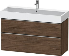Duravit Waschtischunterschrank D-Neo in Braun Matt mit Türen und Schubladen, B/T/H: 118,4 x 44,2 x 62,5 cm - Bild 1