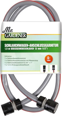 Mr. GARDENER Anschlussgarnitur mit Flow Control, grau, 3/4 Zoll - Bild 1
