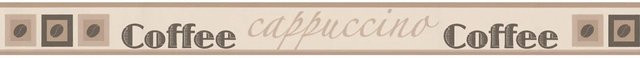 Bricoflor Selbstklebende Tapetenborte für die Küche mit Kaffee Design in Beige und Braun aus Vinyl - Bild 1