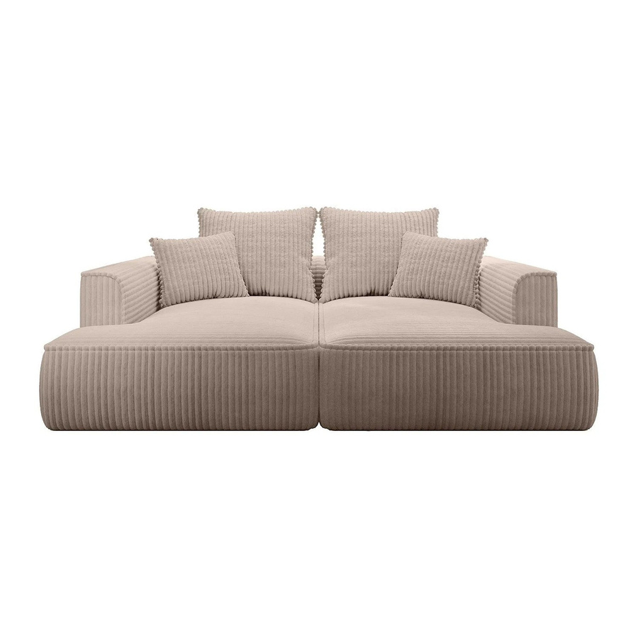 Vente-unique Sofa Pineta in Taupe mit Cord-Bezug, Breite: 230 cm - Bild 2