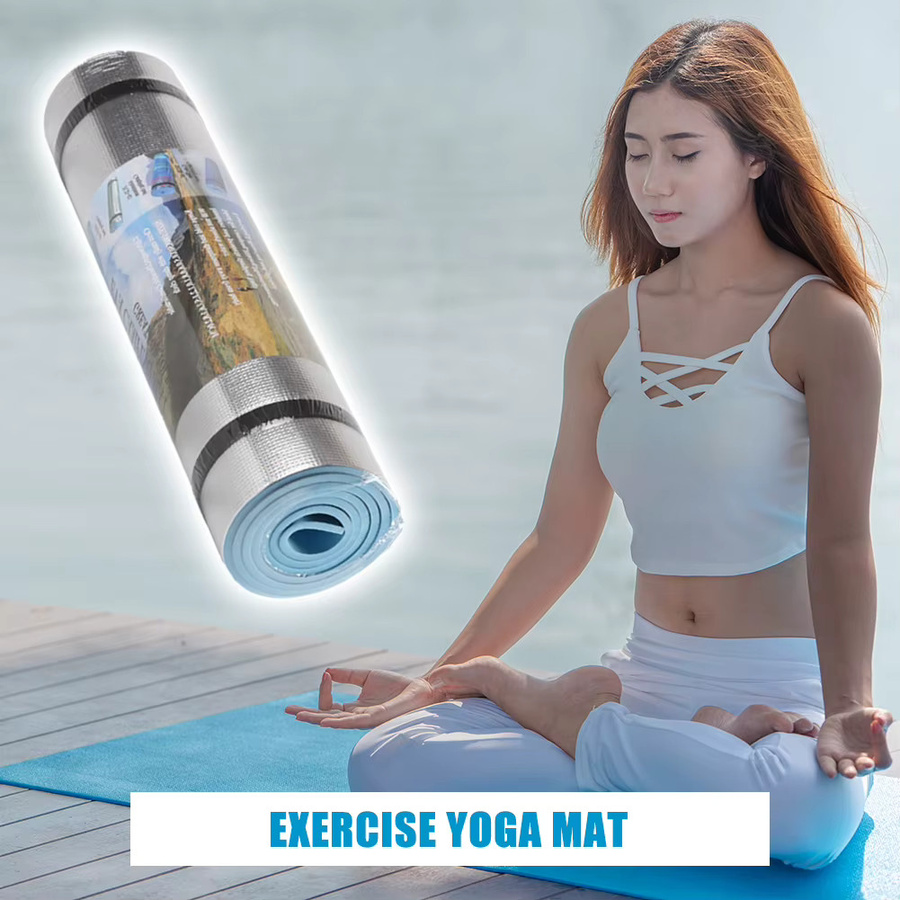 JOCESTYLE Yoga-Übungsmatte aus EVA in Blau, B/T/H: 180 x 50 x 0,6 cm - Bild 4
