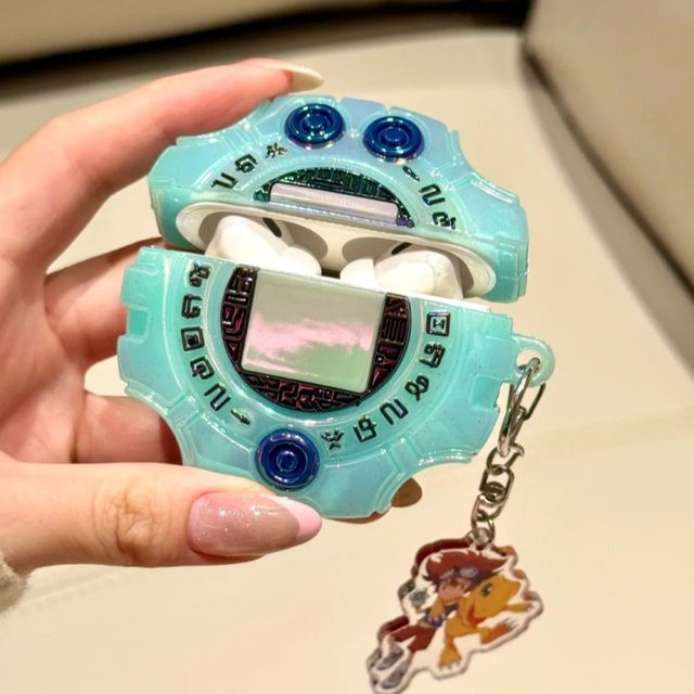 Bandai Digimon Spot Cartoon Nachtlicht Tyrannosaurus Maschine Schutzhülle für Apple AirPods 4, AirPods 3 und AirPods Pro - Bild 1