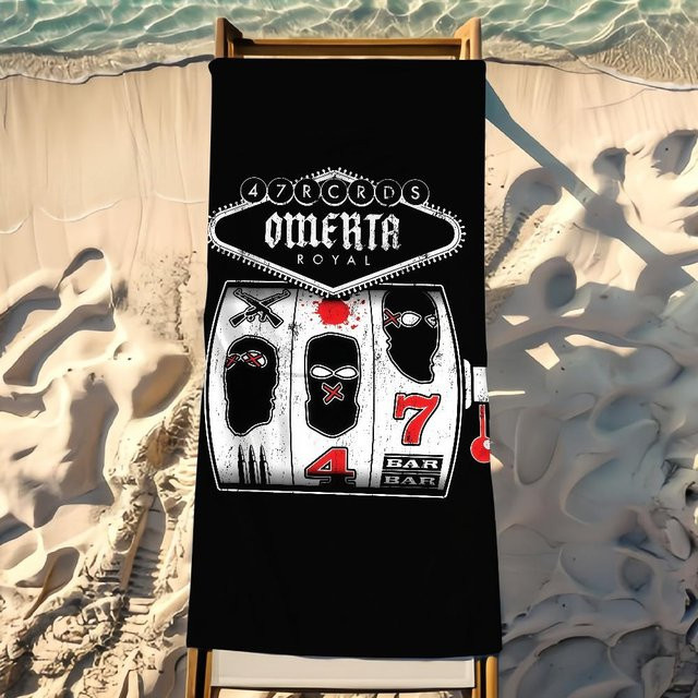 O-Omerta Handtuch aus Mikrofaser für Strand und Camping, Schwarz, B/H: 40 x 70 cm - Bild 1