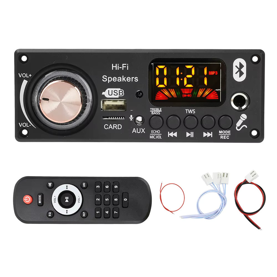 DC 12V MP3 Bluetooth Decodierplatine D187BT mit TPA3116D2 Verstärker, BT 5.3 für Auto-Audio, 2x50W + 100W - Bild 5