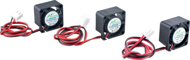 ANCHAOPU Mikro-Kühllüfter ACP2010 in Schwarz, B/H/T: 20 x 20 x 10 mm, DC 5V 12V 24V 2-Pin für Drucker, Router und Raspberry Pi - Bild 1
