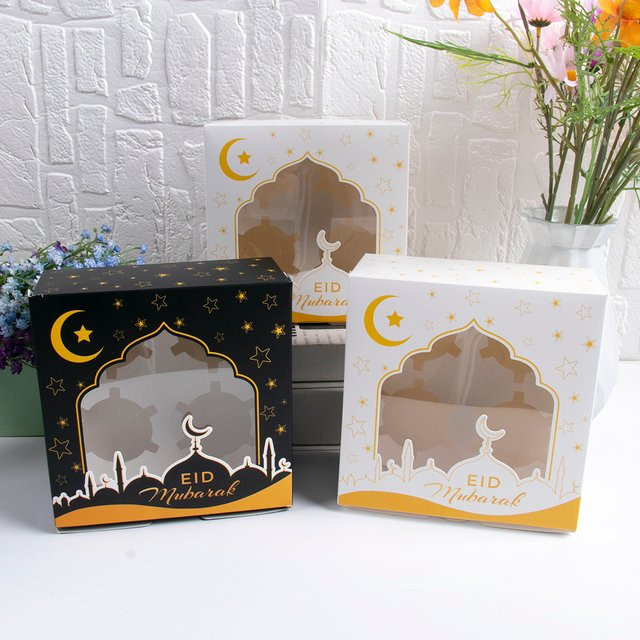 Cyuan Ramadan Cupcake Boxen aus Papier in Schwarz für Eid Mubarak Gebäck und Muffins - Bild 1