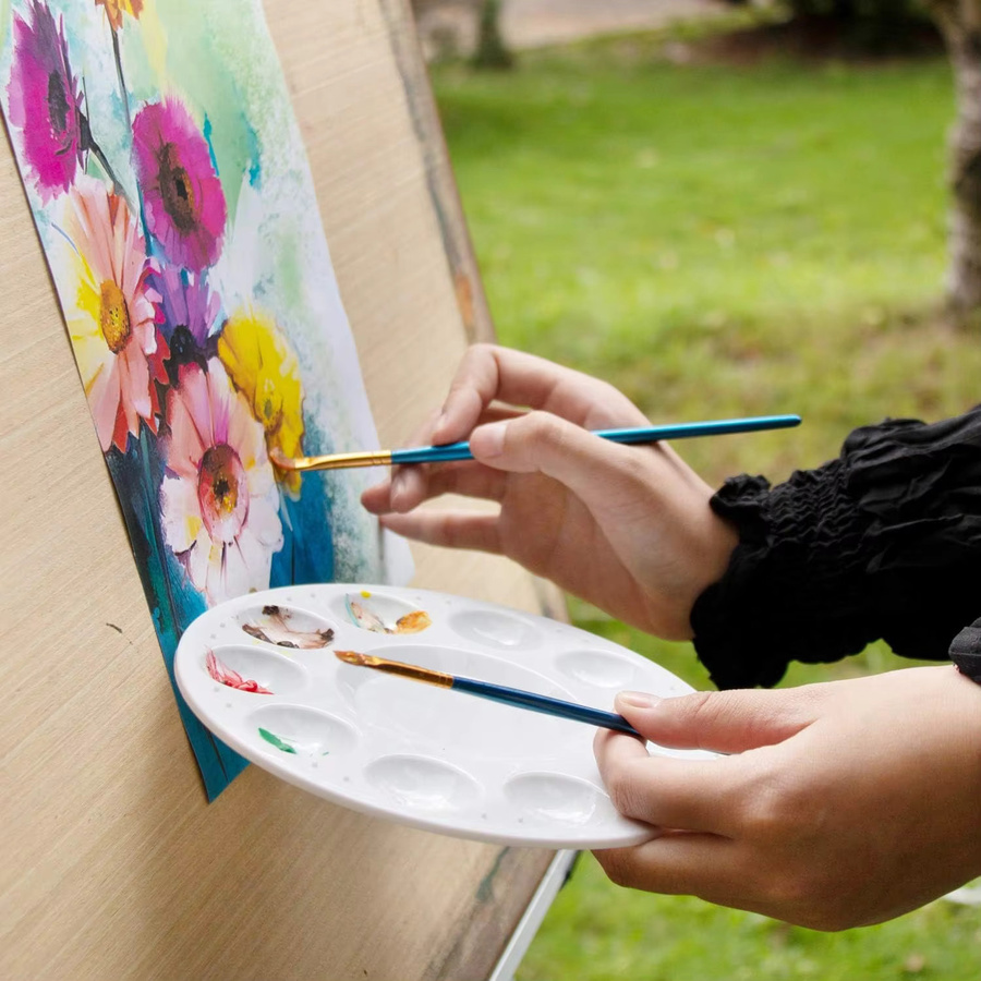 Yutiars Kunststoff-Kunstmalpaletten in Weiß für Kinder zum Basteln und Cupcake-Verzieren - Bild 2