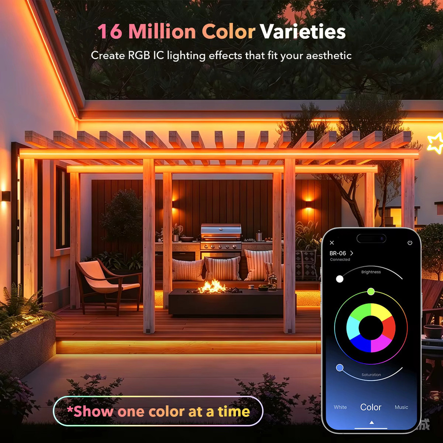 Aiopp RGB LED Neon-Lichtstreifen aus Silikon mit App-Steuerung, Fernbedienung und Musik-Synchronisation, wasserdichte Neon-Flex-Lampe in Multicolour für Innenräume und Garten-Dekoration - Bild 3