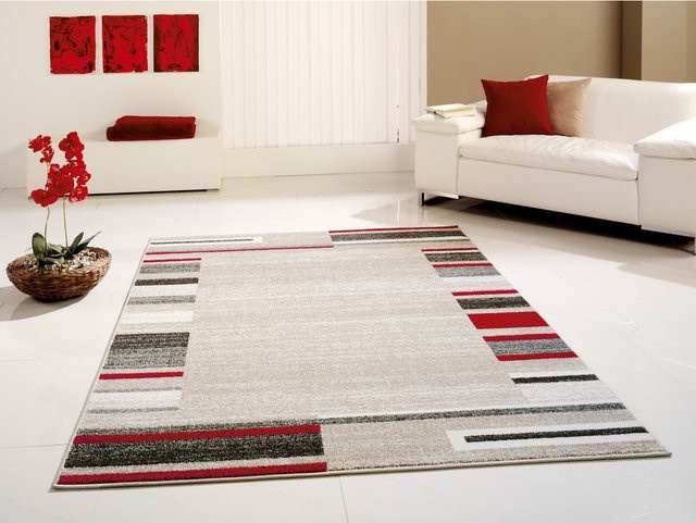 Peyer Syntex 1 Teppich Amber in Beige-Rot mit Bordüre, B x T: 160 x 230 cm - Bild 1