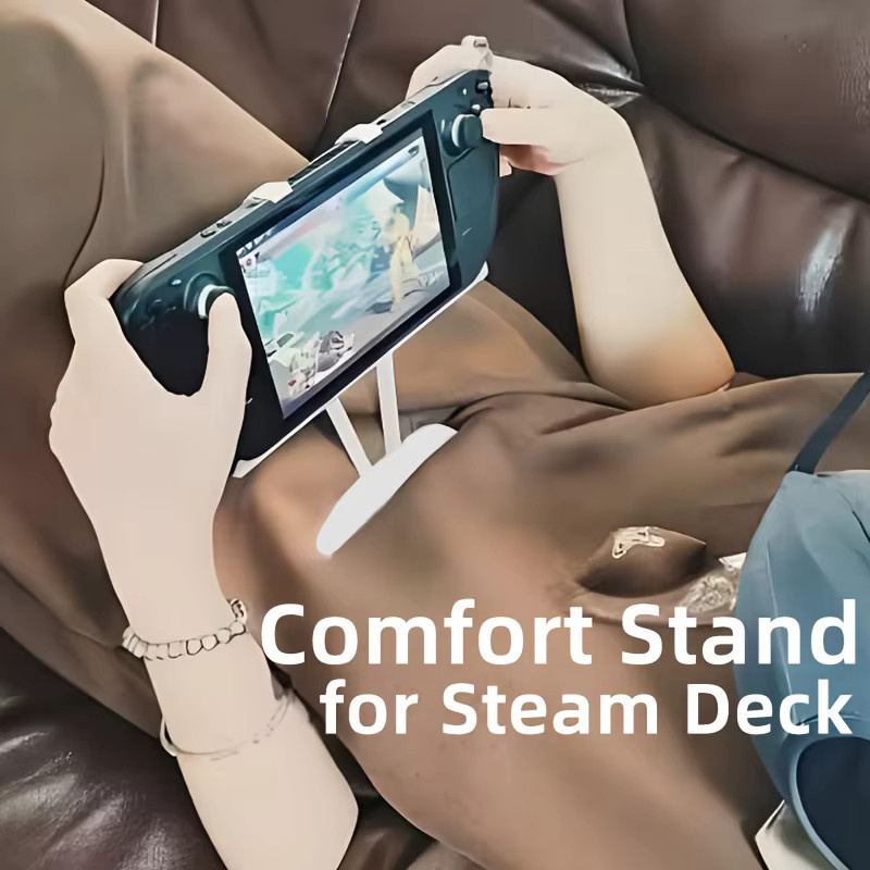 Gamepad-Ständer für Steam Deck Lazy Stand Halterung mit Bauchstütze und Stützrahmen in Weiß - Bild 1