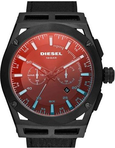 Diesel Armbanduhr, Quarz, Lederarmband, Schwarz, Unisex - Bild 1