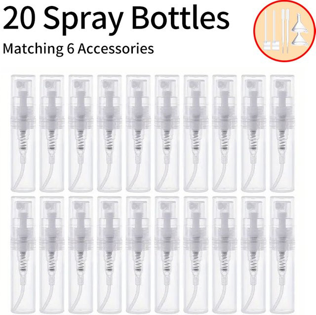 MUB Mini-Kunststoff-Sprühflasche, 2 ml, 20 Stück mit Zubehör - Bild 1