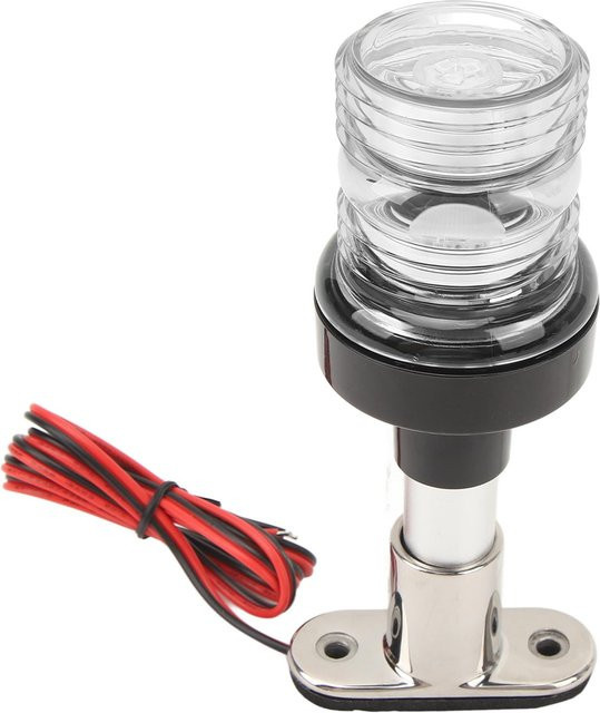 VehicleKit Bootsankerlicht aus Edelstahl mit LED, 360 Grad Rundum Hecklicht, Wasserdicht IP66, Silber/Transparent - Bild 1
