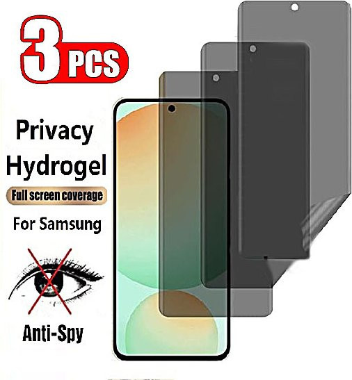 3er Pack Privatsphäre Hydrogel Displayschutzfolie für Samsung Galaxy S24 Plus und S24 Ultra mit Fingerabdruck-Entriegelung, Transparent - Bild 1