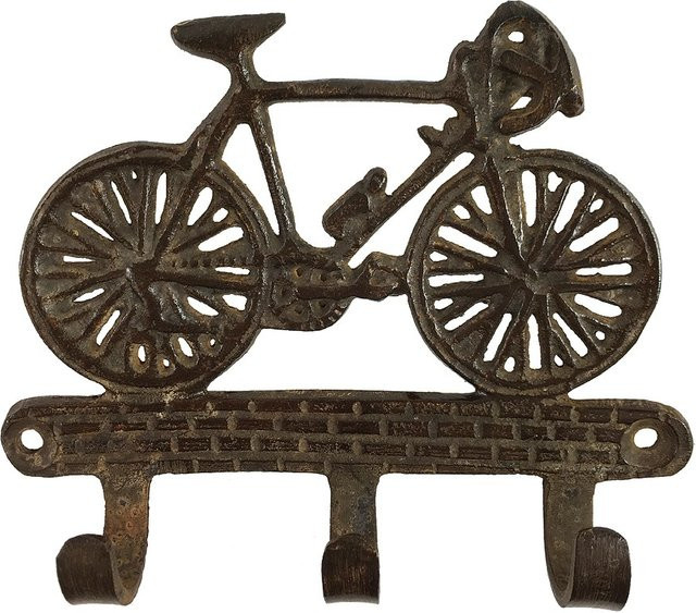 Wandgarderobe für Fahrräder und Rennräder aus Gusseisen im Antik-Stil, Farbe Braun - Bild 1