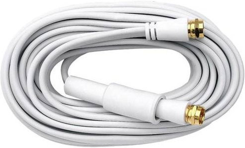 Axing SAT Anschlusskabel mit 1x F-Stecker auf 1x F-Stecker, 10,00 m, 75 dB, vergoldete Steckkontakte, Weiß - Bild 1