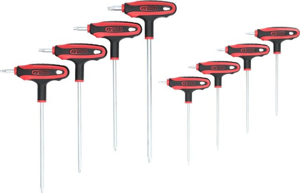 KS Tools ERGOTORQUEplus T-Griff-TX-Winkelstiftschlüssel-Satz, 8-teilig, rot, Edelstahl - Bild 3