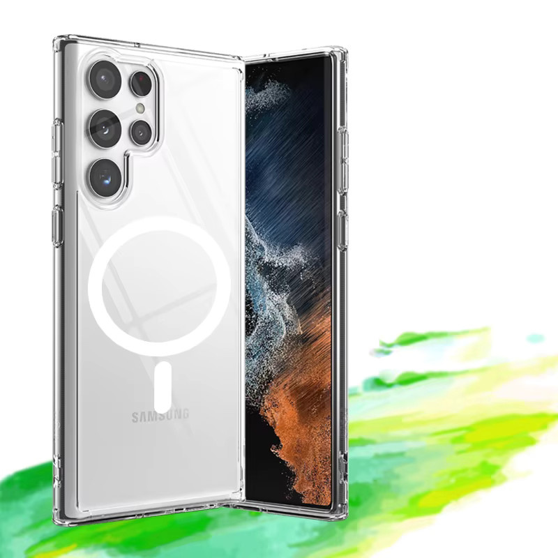 Magnetische kabellose Ladehülle für Samsung Galaxy S26 S25 S24 S23 S22 S21 Plus A17 A37 A57, transparente stoßfeste Schutzhülle - Bild 3