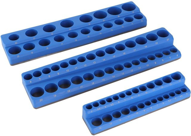 Aimo Magnetischer Steckschlüssel-Organizer-Satz in Blau, 3er-Set mit Aufbewahrungstabletts für Antriebsstecknüsse - Bild 1