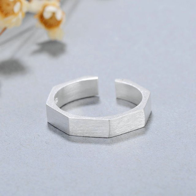 GaGa-Duck Ring 925 Sterling Silber, geometrisch, sechseckig, Unisex - Bild 1
