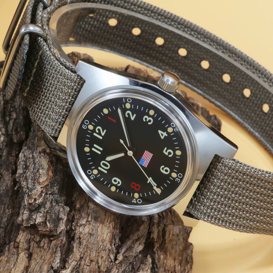 HEIMDALLR Armbanduhr Edelstahl, Handaufzug, 36 mm, Herren, Schwarz - Bild 3