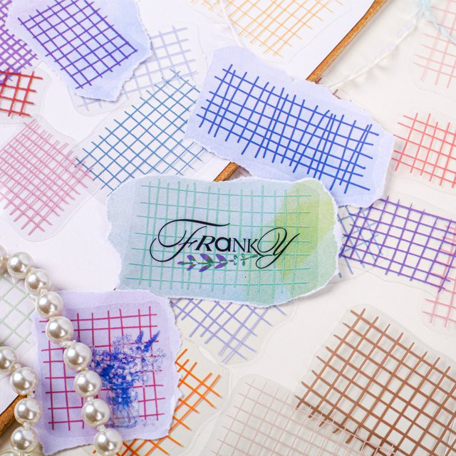 JIANQI Vintage INS Dekorative Gitteraufkleber Set mit 20 Blättern in Multicolour für Tagebuch und Scrapbooking - Bild 1