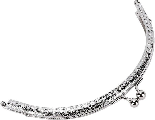 Toys Arts Metall-Taschenbügel in Silber mit Retro Bogenform und Schlossverschluss, Breite: 15 cm - Bild 1