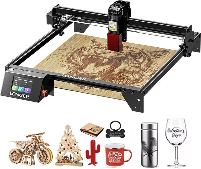 RAY5 Laser Gravur und Schneidemaschine mit 20 W, 3,5 Zoll Touchscreen und WIFI, Farbe: Schwarz, Arbeitsbereich: 40 x 40 cm - Bild 1