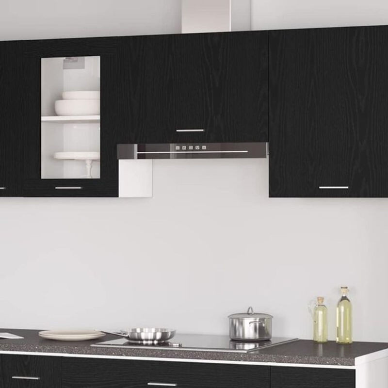 Modernes Hängeschrank Vidaxl aus Holzwerkstoff in Schwarz mit Drehtüren, B/T/H: 60 x 31 x 60 cm - Bild 1