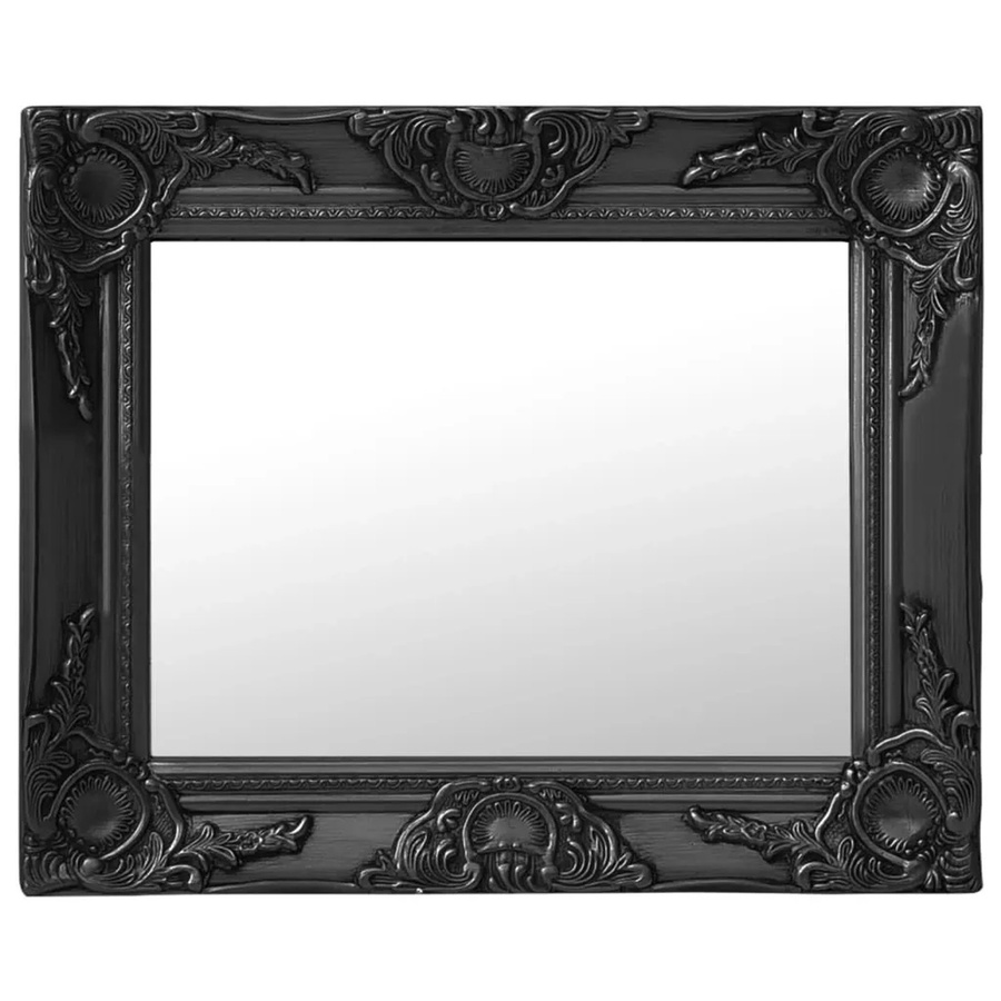 vidaXL Wandspiegel im Barock-Stil in Schwarz, B/H: 50 x 40 cm - Bild 2