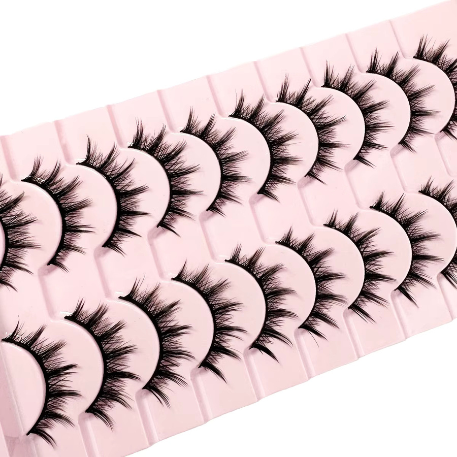 LYBCG Wimpern Anime Wispy Fluffy Spiky 3D-Volumen, 10 Paar, Unisex, Natürlich - Bild 3