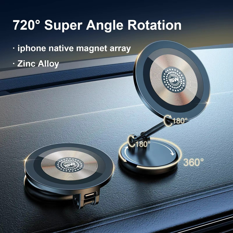 Magnpter Magnetische Kabellose Auto-Handyhalterung mit 15W Schnellladung in Schwarz - Bild 5