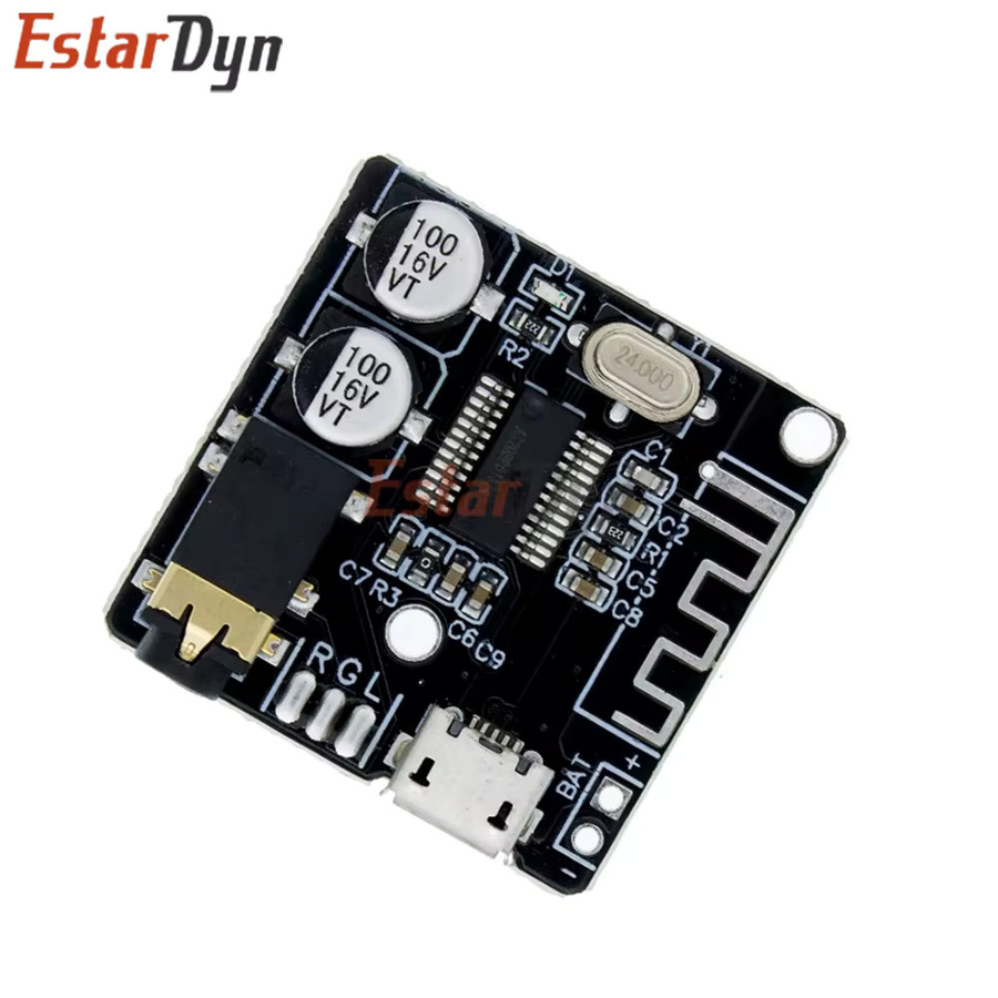 Estardyn Bluetooth 5.0 Audio-Empfänger-Modul in Schwarz mit MP3-Decoder, AUX, TF-Karte und USB-Wiedergabe für DIY Car Home Stereo Lautsprecher - Bild 2