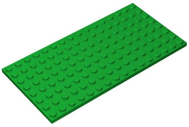 10-teiliges Set Grundplatte Bausteine 8x16 Noppen grün - Bild 1