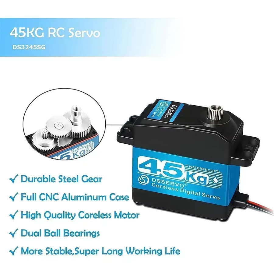 DS3245 Digitales Servo, Edelstahlgetriebe, wasserdicht, für 1/8 1/10 RC Baja Auto mit 25T Servoarm - Bild 2