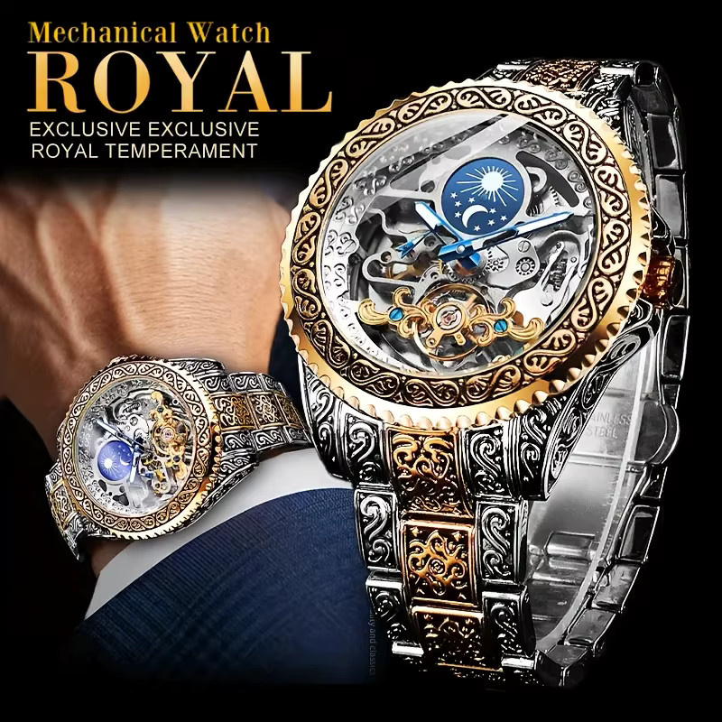 Forsining Armbanduhr, Automatik, Gold, Edelstahl, Herren - Bild 4