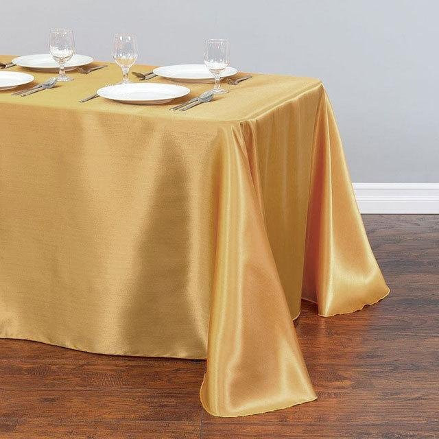 Satin-Tischdecke von Your Warm Home in Gold, rechteckig, B/T: 145 x 160 cm - Bild 1