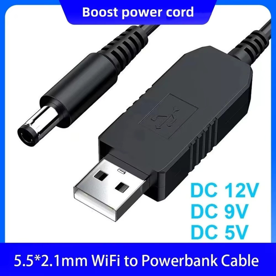 USB-Boost-Modul Konverter DC 5V auf 12V oder 9V mit 5,5x2,1mm Stecker in Schwarz für Router, WLAN-Modem und Lüfter via Powerbank - Bild 4