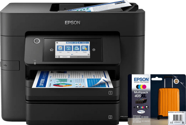 Epson WorkForce WF-4830DTWF Inkjet-Multifunktionsgerät inklusive einem Satz XL-Reservepatronen in Schwarz - Bild 1
