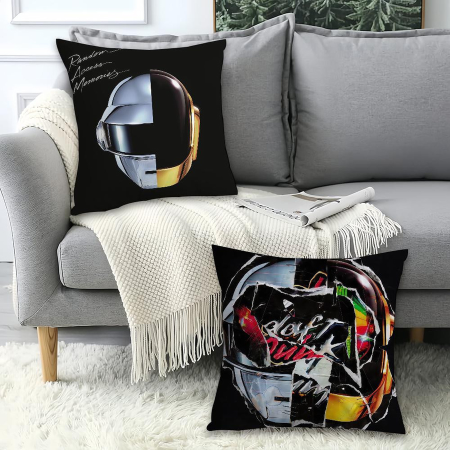 Dekorativer Kissenbezug Rock Band Design aus Peach Skin für Sofa, Auto oder Schlafzimmer, B/H: 18 x 18 cm - Bild 2