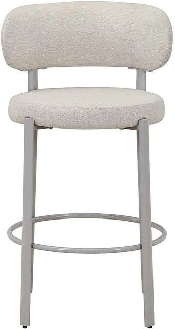 Vente-unique Barhocker Asilova in Creme mit Metallgestell und strukturiertem Stoff, Höhe: 52,5 cm - Bild 1