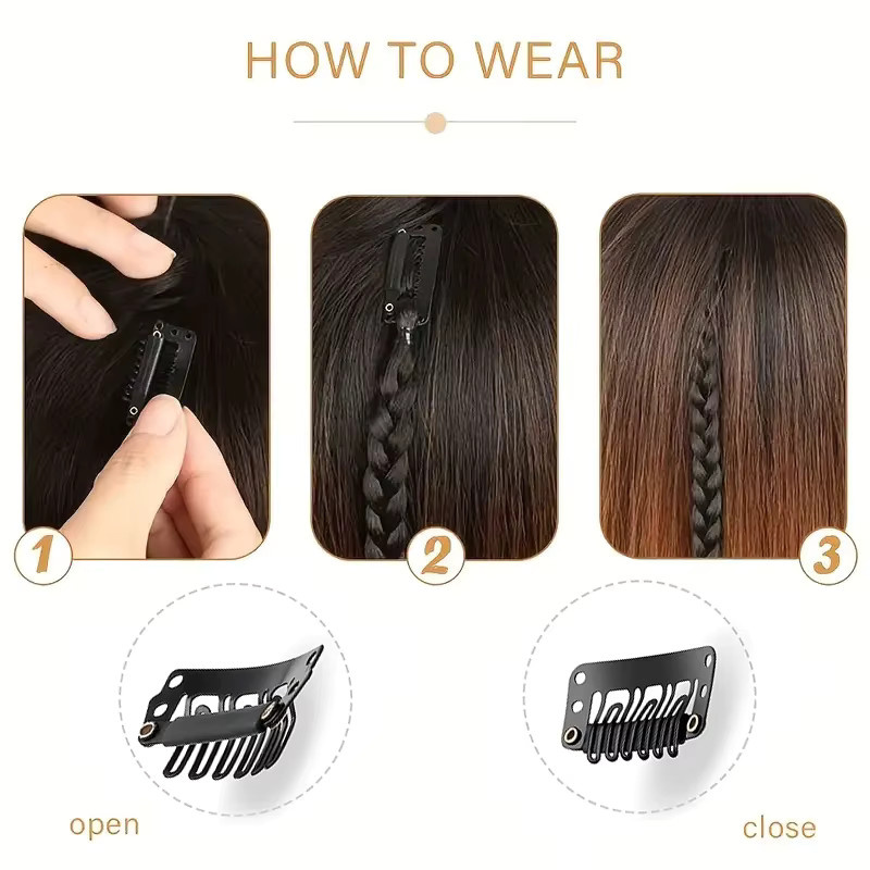 6 Stück Box Braid Haarverlängerung Clip-in Pferdeschwanz, Damen - Bild 4