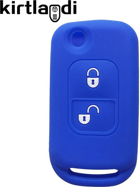 Silikon Schlüsselhülle in Blau für Mercedes Benz W163 W168 A170 W140 ML320 S280 SLK und Dodge Sprinter mit Schlüsselanhänger - Bild 1