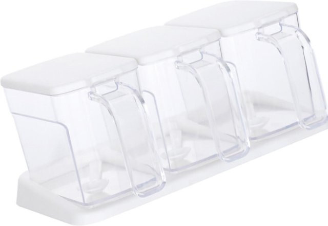 Gewürzbox Set von OutsideWorld aus Kunststoff in Transparent und White mit 3 Fächern und Löffeln - Bild 1