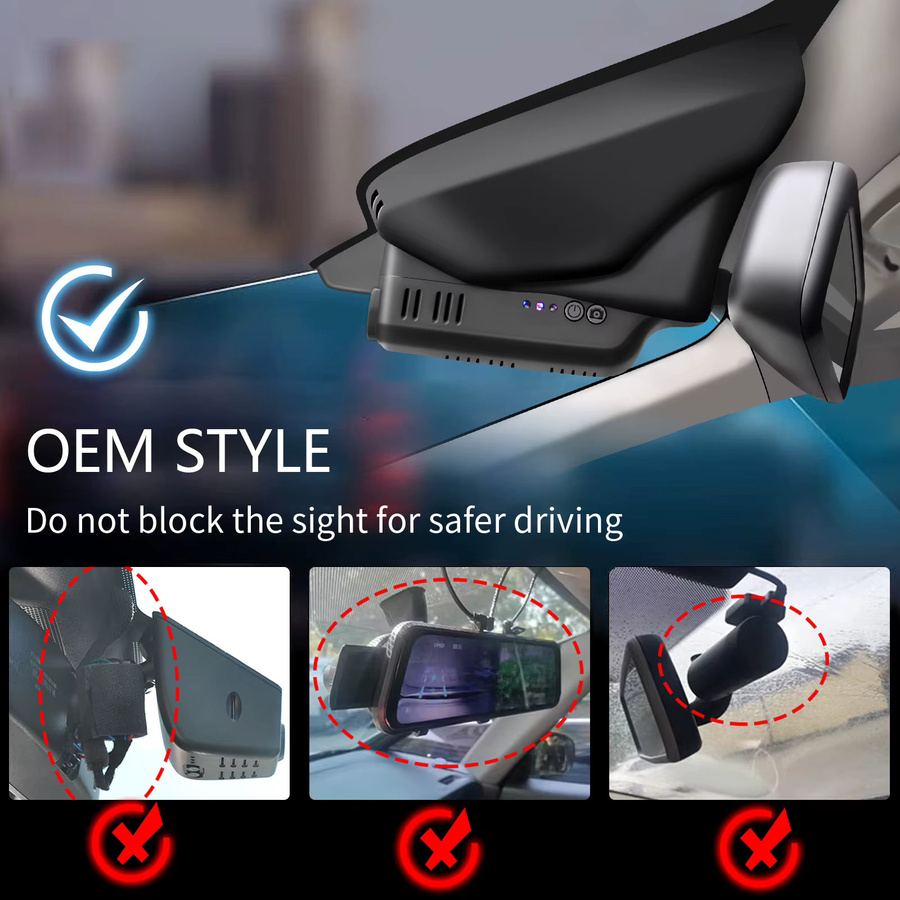 Mangoal 4K Dashcam für Volvo XC60 (2013-2026) mit GPS, WiFi und App-Steuerung, HD Nachtsicht, Schwarz - Bild 2