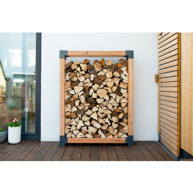 Westmann Kaminholzregal Michel XL aus Lärchenholz in Braun, B/T/H: 138 x 40 x 180 cm - Bild 2