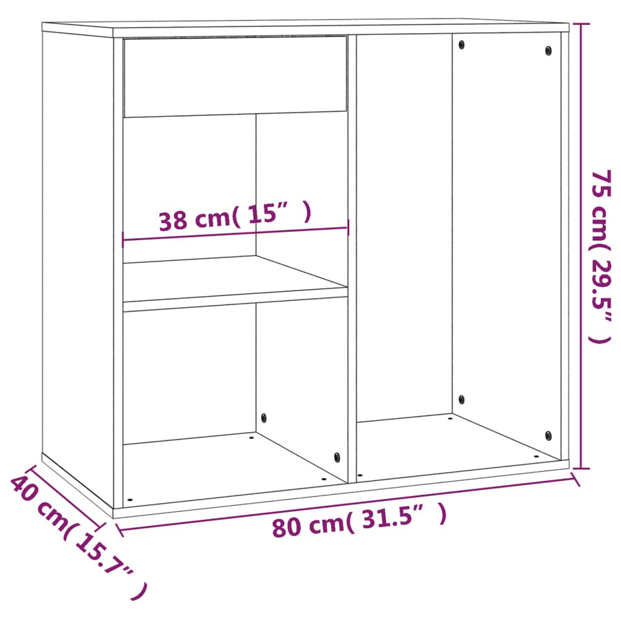 vidaXL Kosmetikschrank modern in Grau aus Holzwerkstoff, B/T/H: 80 x 40 x 75 cm - Bild 3