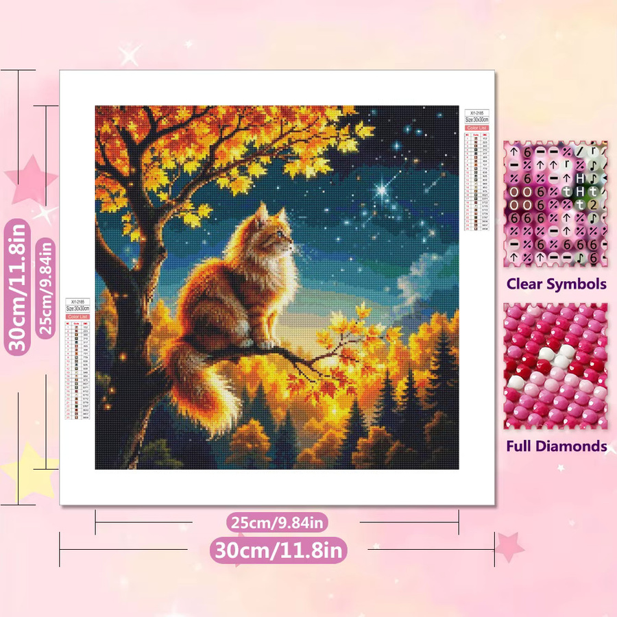 EverShine DIY-Diamantgemälde Katze als 5D Mosaik-Stickerei in Multicolour, B/H: 20 x 20 cm - Bild 2