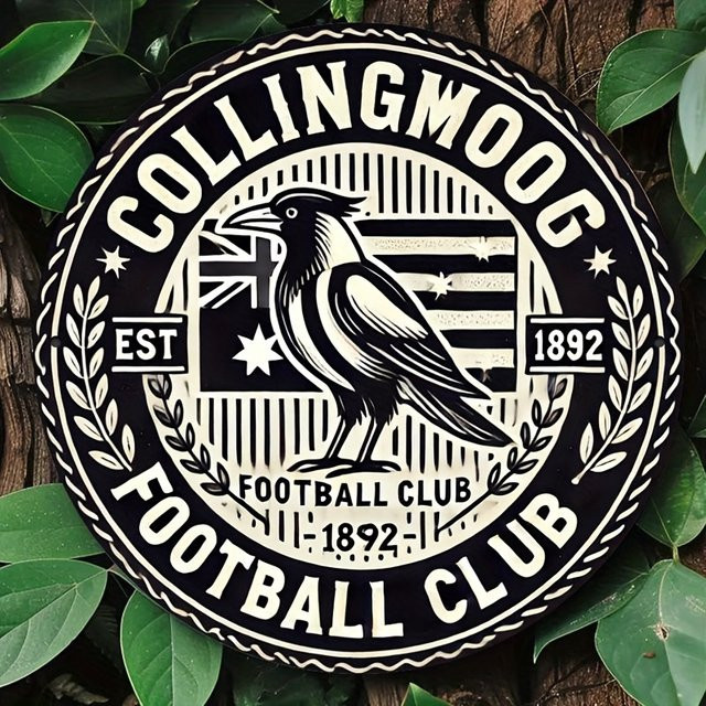 Potdemiel Collingwood Football Club Vintage Metall-Wandkunst, Retro-Aluminium-Schild in Schwarz, B/H: 20,3 x 20,3 cm - Bild 1